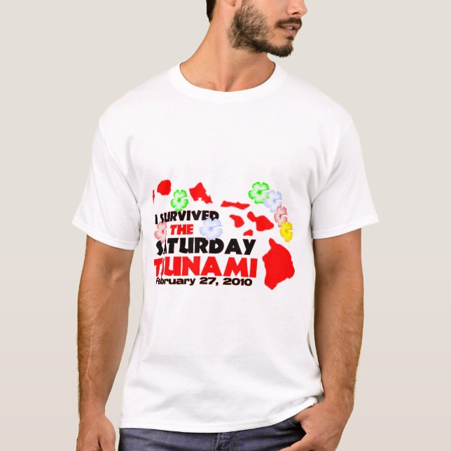 Camiseta Eu sobrevivi ao tsunami de sábado (Frente)