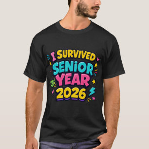 Camiseta Eu Sobrevivi ao Último Ano 2026 Graduação Divertid