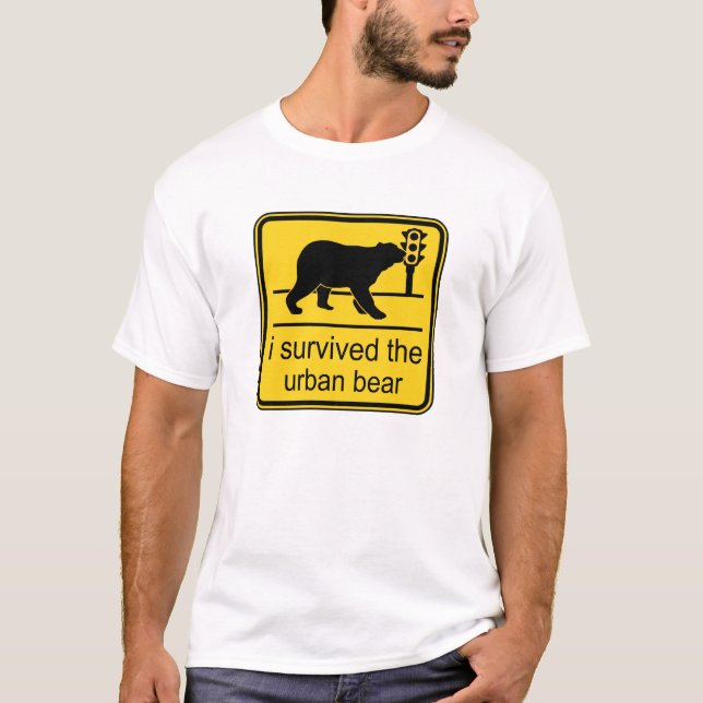 Camiseta eu sobrevivi ao urso urbano (Frente)