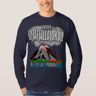 Camiseta Eu sobrevivi ao vulcão de Islândia