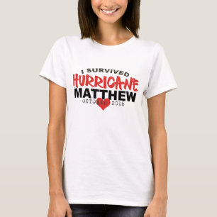 Camiseta Eu sobrevivi furacão Matthew ao outubro de 2016