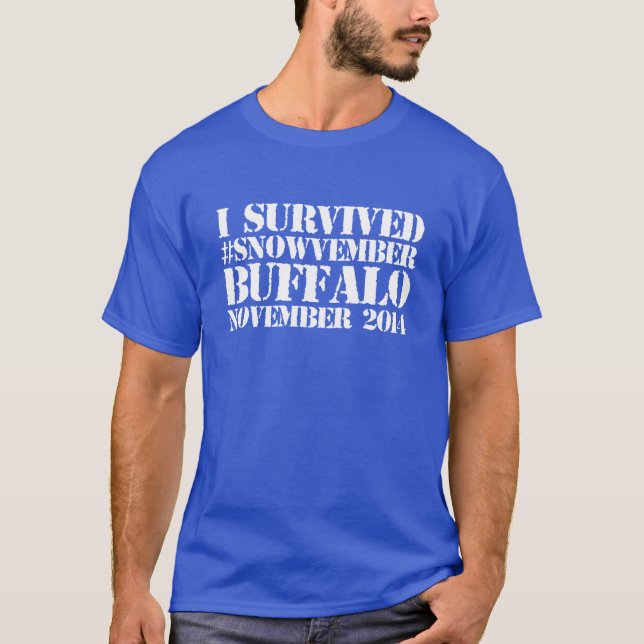 Camiseta "Eu sobrevivi #snovember búfalo T ao novembro de (Frente)