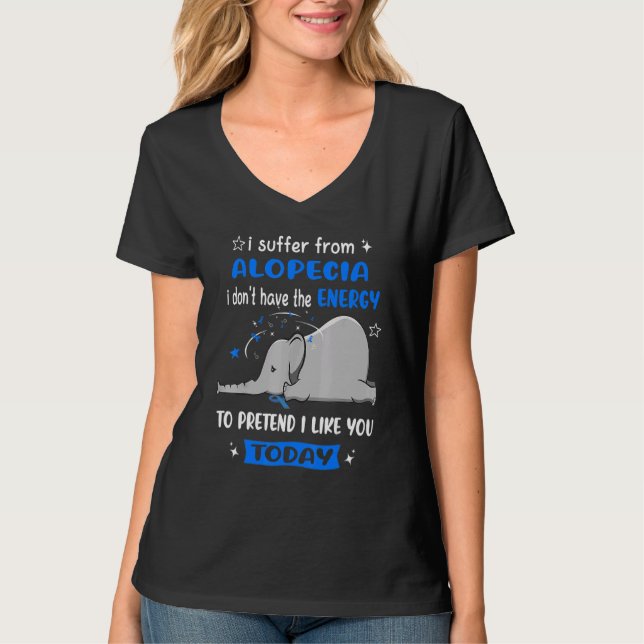Camiseta Eu Sofro De Elefante De Consciência Alopecia (Frente)