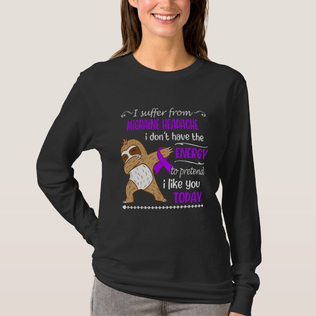 Camiseta Eu sofro de enxaqueca, não tenho energia (Frente)