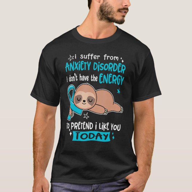 Camiseta Eu Sofro De Perturbação De Ansiedade Para Fingir Q (Frente)