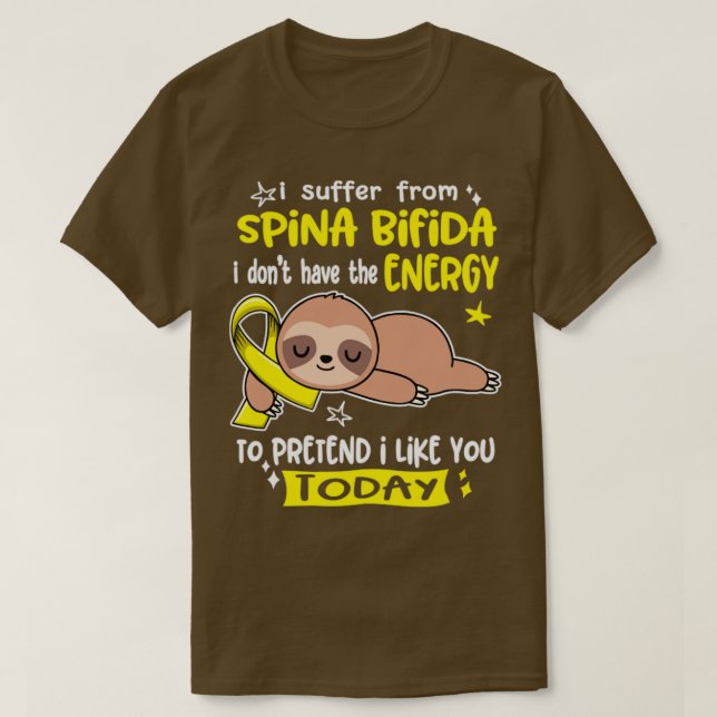 Camiseta Eu Sofro De Spina Bifida Eu Não Tenho Energia (Frente do Design)