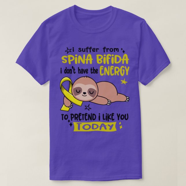 Camiseta Eu Sofro De Spina Bifida Eu Não Tenho Energia (Frente do Design)