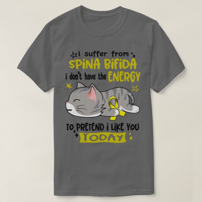 Camiseta Eu Sofro De Spina Bifida Eu Não Tenho Energia (Frente do Design)