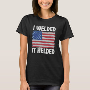 Camiseta Eu Solda Era Segurada Piada Aço Bandeira Americana
