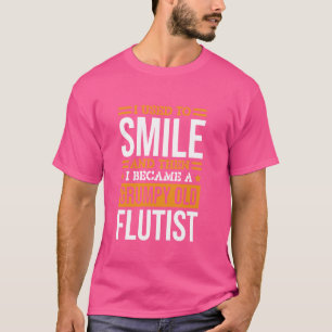 Camiseta Eu sorria Design Flutista para Flute Lover Mus