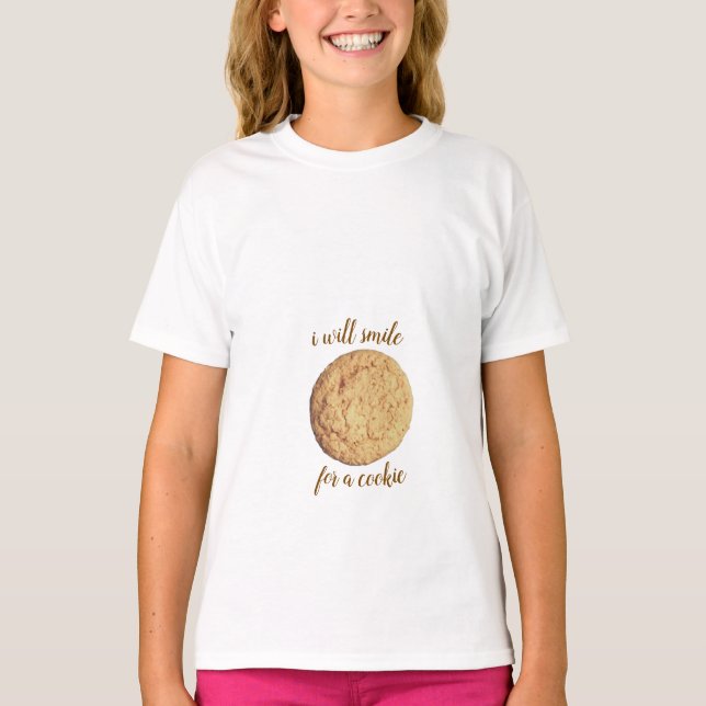 Camiseta eu sorrirei por um biscoito (Frente)