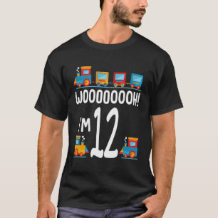 Camiseta Eu Sou 12 De Comboios De Aniversário De 12 Anos