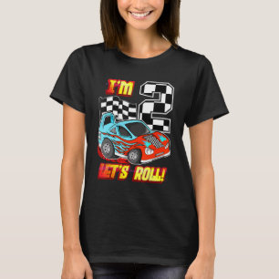 Camiseta Eu sou 2 Vamos Roll Race Car segundo aniversário G