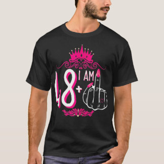 Camiseta Eu sou 48 mais 1 mulher cor-de-rosa-de-rosa-médio 