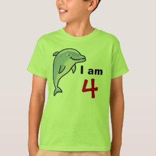 Camiseta Eu sou 4 anos de hoje velho (o golfinho bonito)
