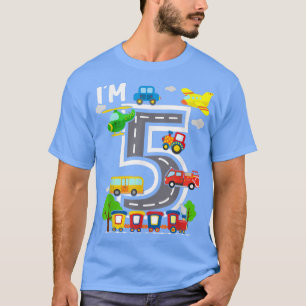 Camiseta Eu sou 5 Aniversário Garoto 5 do Comboio de Comboi