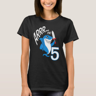 Camiseta Eu sou 5 Shark Birthday, Celebr de Festa de Doming