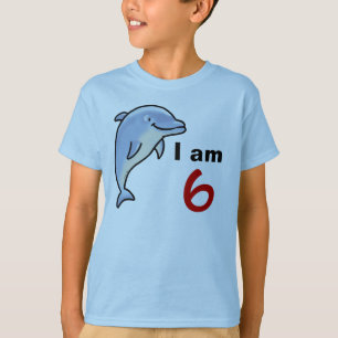 Camiseta Eu sou 6 anos de hoje velho (o golfinho bonito)