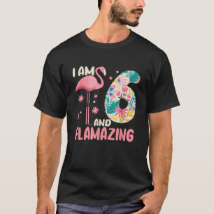 Camiseta Eu Sou 6 E Um Bicho Flamingo 6 Bday