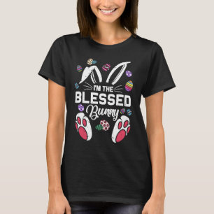 Camiseta Eu sou a abençoada Páscoa da família Coelhinha Cor