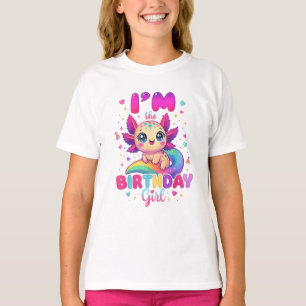 Camiseta Eu Sou a Axolote Menina de Aniversário