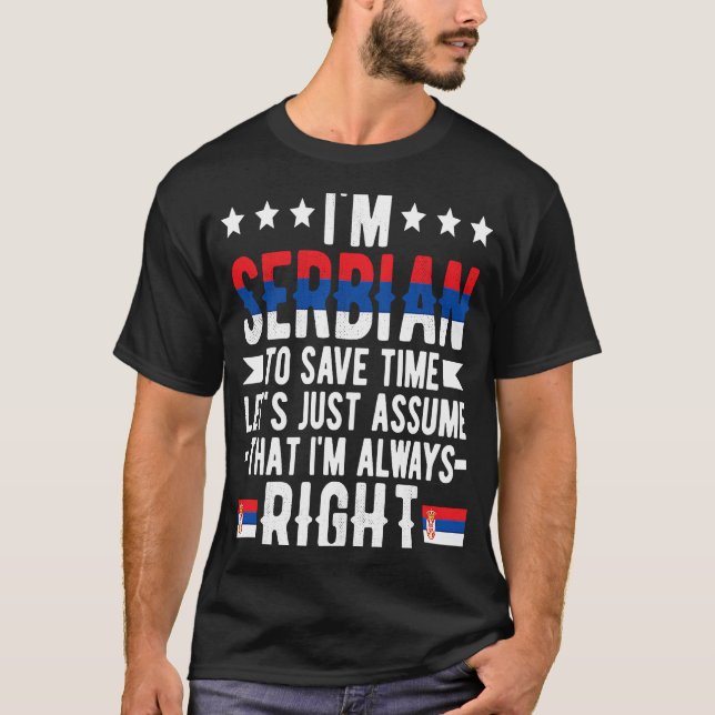 Camiseta Eu sou a bandeira sérvia sérvia sérvia raízes sérv (Frente)