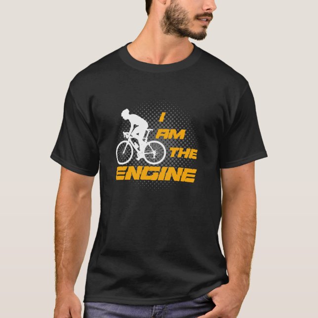 Camiseta Eu sou a bicicleta de ciclismo do motor (Frente)