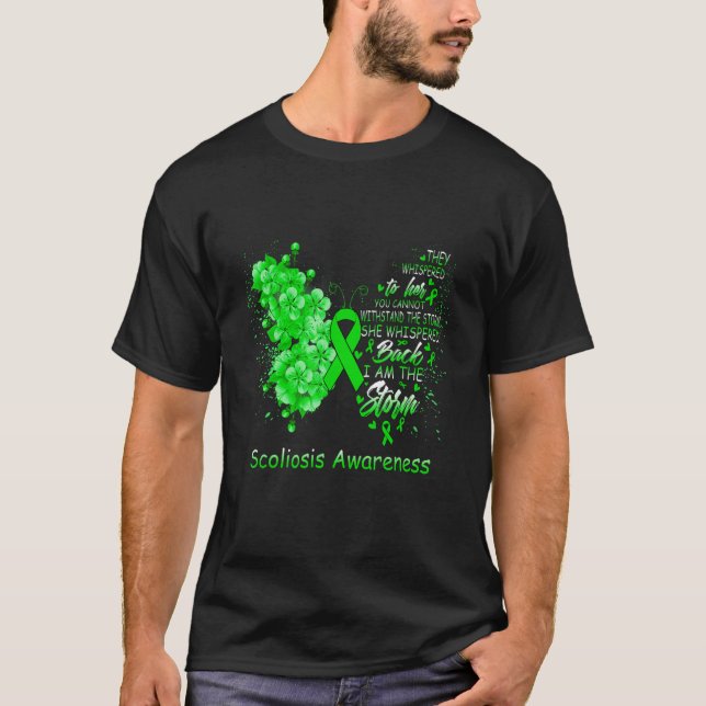 Camiseta Eu Sou A Borboleta Da Consciência Da Escoliose (Frente)