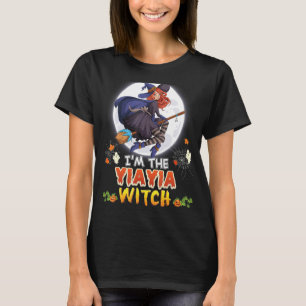 Camiseta Eu sou a bruxa Yiayia do Dia das Bruxas Voando Vas