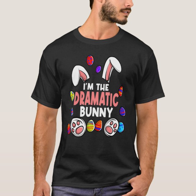 Camiseta Eu sou a Dramática Família de Festa de Coelhinhos  (Frente)