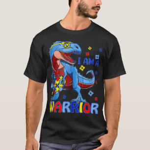 Camiseta Eu Sou A Família Arrior Autismo TR E Dinossaur Au