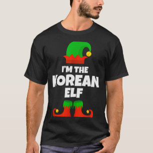 Camiseta Eu Sou A Família de Elfos Coreanos de Pijama Natal