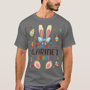 Camiseta Eu sou a família do dia da Páscoa Clarinet Bunny