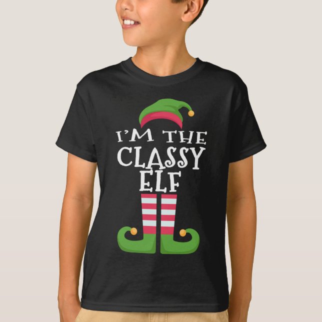 Camiseta Eu sou a família do Elfo Clássico a combinar com a (Frente)