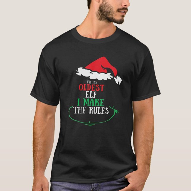 Camiseta Eu sou a família mais velha do Elf a combinar com  (Frente)
