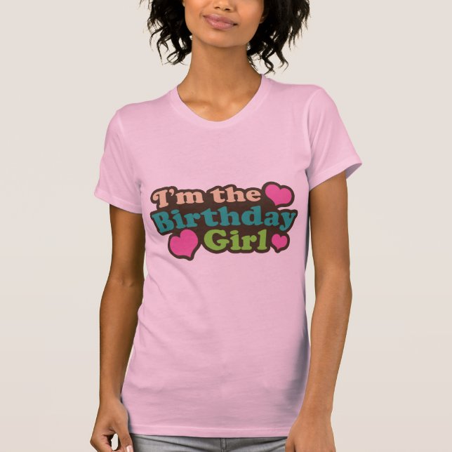 Camiseta Eu sou a garota de aniversário (Frente)