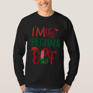 Camiseta Eu sou a Grávida Elf Matching Family Feia Christma
