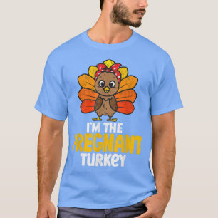 Camiseta Eu sou a Grávida Turquia Feliz Ação de Graças 2022