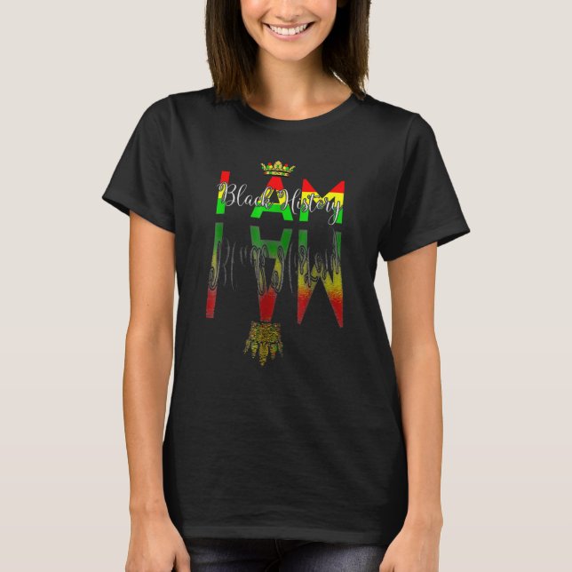 Camiseta Eu Sou a História Negra Mês do Orgulho Africano (Frente)