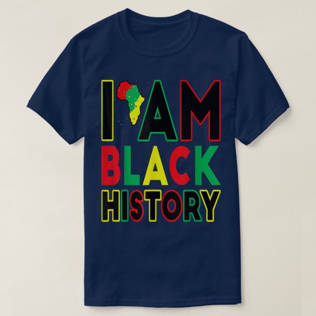 Camiseta Eu Sou a História Negra Mês do Orgulho Africano-Am (Frente do Design)