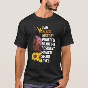 Camiseta Eu Sou A História Negra Mulheres Poderosas Menina