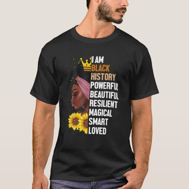 Camiseta Eu Sou A História Negra Mulheres Poderosas Meninas (Frente)