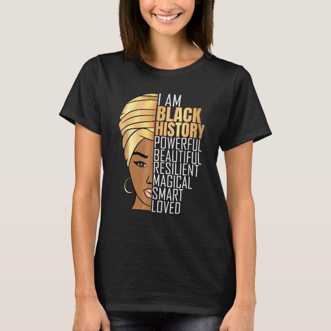 Camiseta Eu Sou A História Negra Mulheres Poderosas Meninas (Frente)
