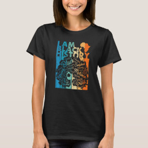 Camiseta Eu Sou A História Negra Orgulhosa Afro Mulheres Co
