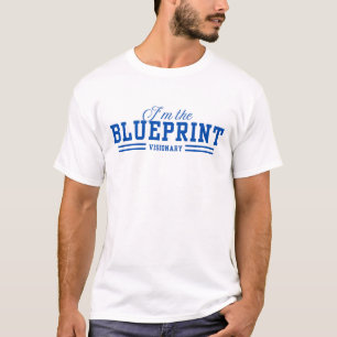 Camiseta Eu sou a impressão azul visionária inspiradora