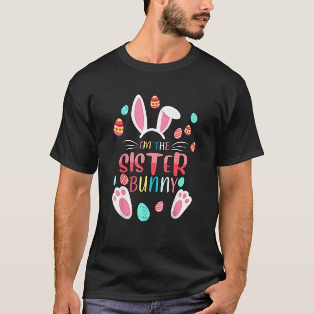Camiseta Eu sou a Irmã Coelhinha da Páscoa Familiar (Frente)