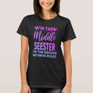 Camiseta Eu Sou A Irmã Engraçada Do Semestre Médio Irmã Irm
