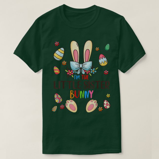 Camiseta Eu sou a irmãzinha Páscoa Coelhinha que bate Fa (Frente do Design)