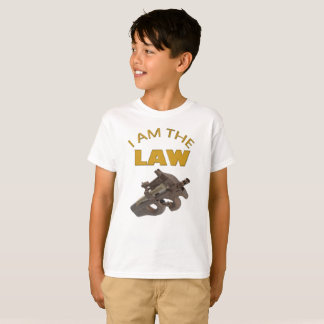 Camiseta Eu sou a lei com uma metralhadora m4a1