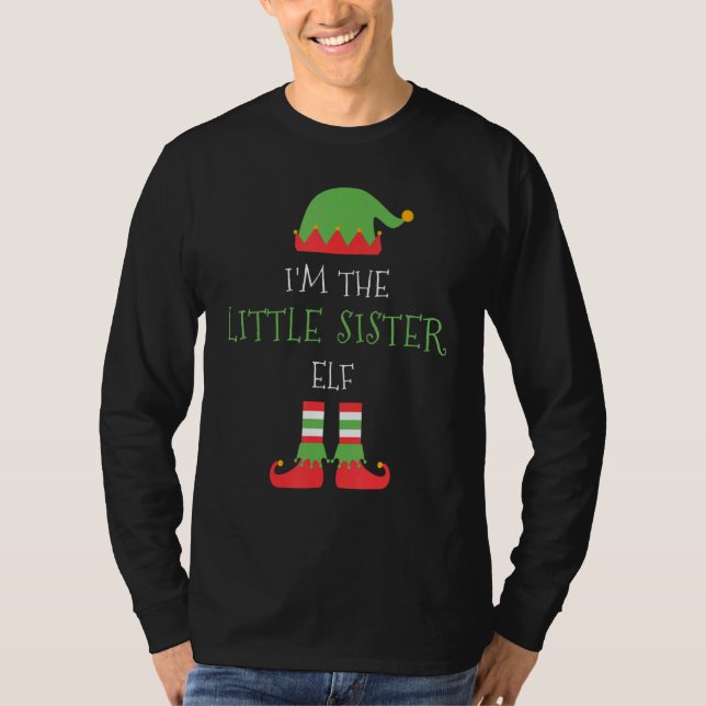 Camiseta Eu Sou A Pequena Irmã Elf Matchin De Natal (Frente)